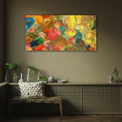 Colorful fruit composition Wall art on glass