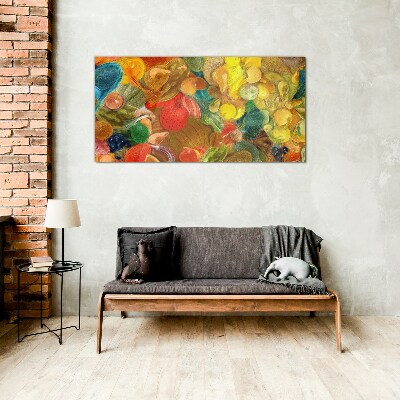 Colorful fruit composition Wall art on glass