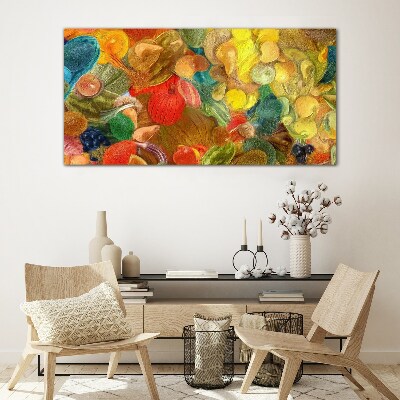 Colorful fruit composition Wall art on glass