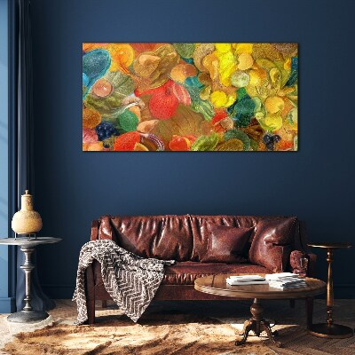 Colorful fruit composition Wall art on glass