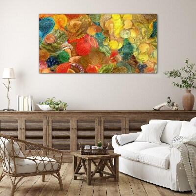 Colorful fruit composition Wall art on glass
