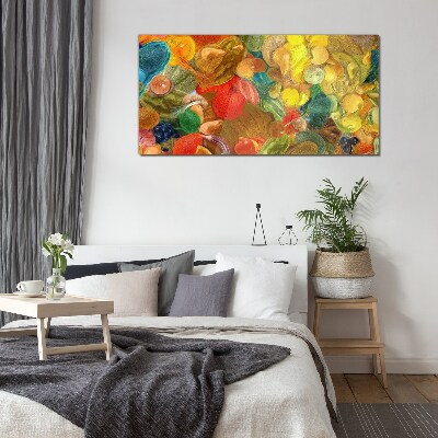 Colorful fruit composition Wall art on glass