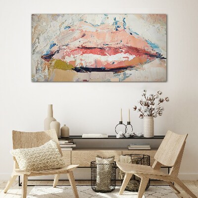 Delicate lips in pastel shades Wall art on glass