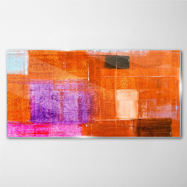 Colorful abstractions in warm shades Glass art print