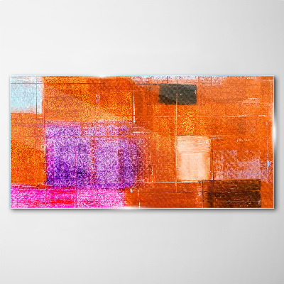Colorful abstractions in warm shades Glass art print