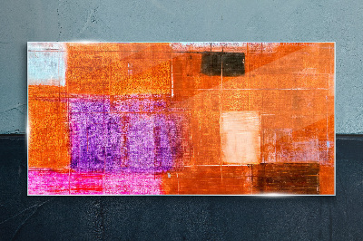 Colorful abstractions in warm shades Glass art print