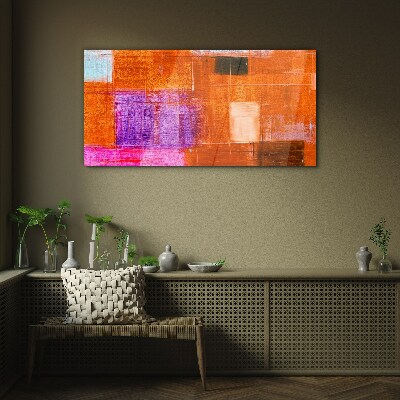 Colorful abstractions in warm shades Glass art print