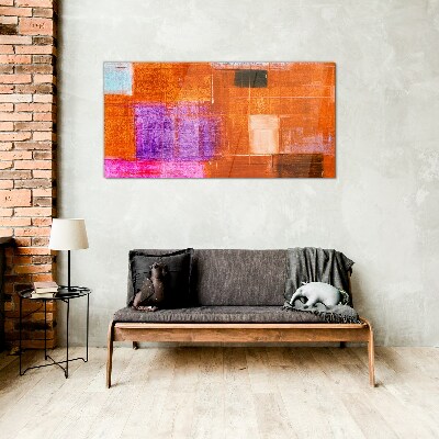 Colorful abstractions in warm shades Glass art print