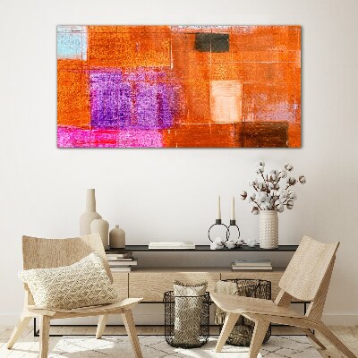 Colorful abstractions in warm shades Glass art print