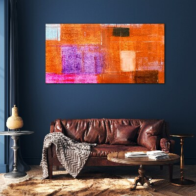 Colorful abstractions in warm shades Glass art print