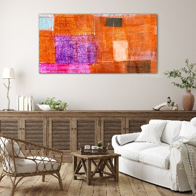 Colorful abstractions in warm shades Glass art print