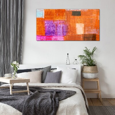 Colorful abstractions in warm shades Glass art print