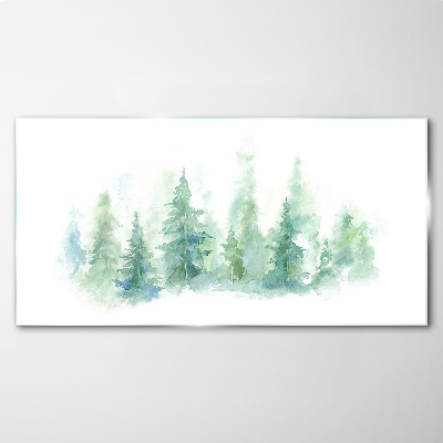 Green forest fog Wall art on glass