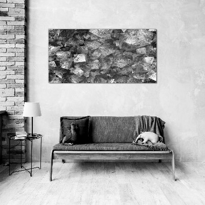 Abstract cubes in monochromatic tones Glass art print