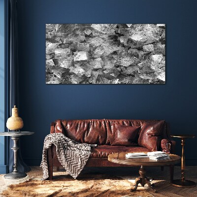 Abstract cubes in monochromatic tones Glass art print