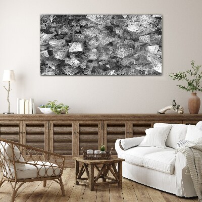 Abstract cubes in monochromatic tones Glass art print