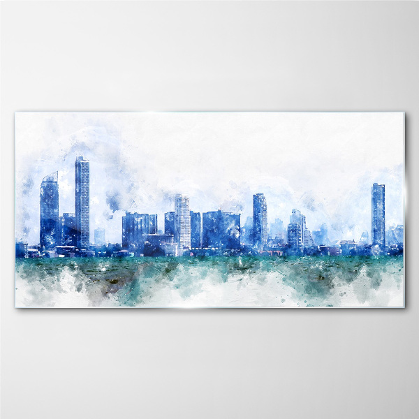 The sky above the city Wall art on glass