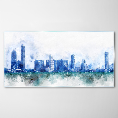 The sky above the city Wall art on glass