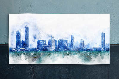 The sky above the city Wall art on glass