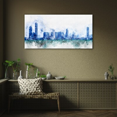 The sky above the city Wall art on glass