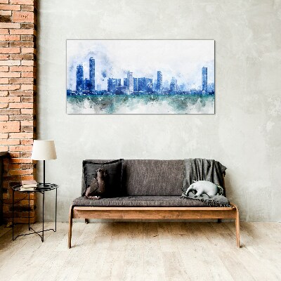 The sky above the city Wall art on glass