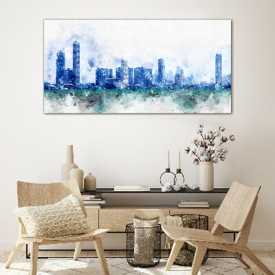 The sky above the city Wall art on glass