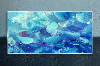 Ocean waves of colors Wall art on glass
