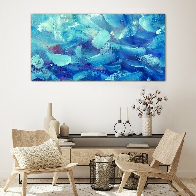 Ocean waves of colors Wall art on glass