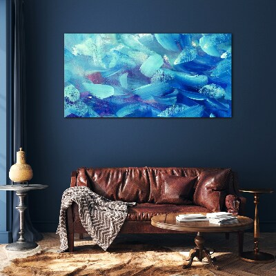 Ocean waves of colors Wall art on glass