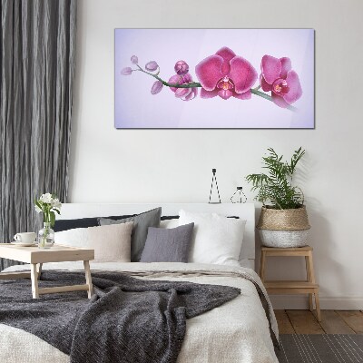 Orchids in delicate shades of pink Wall art on glass