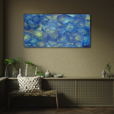 Night sky in shades of blue Glass art print