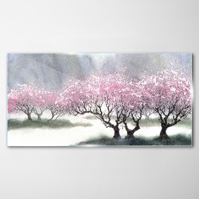 Painting tree Glass Print