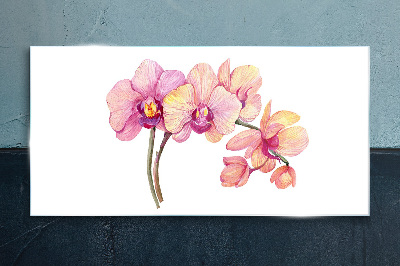 Painting flowers branch Glass Print