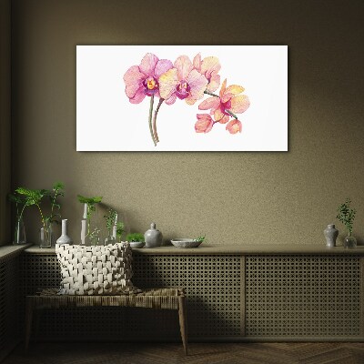 The floral beauty of orchids Glass art print