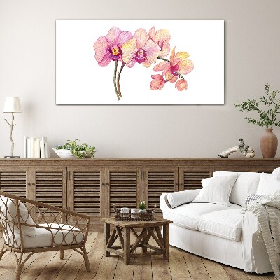 The floral beauty of orchids Glass art print
