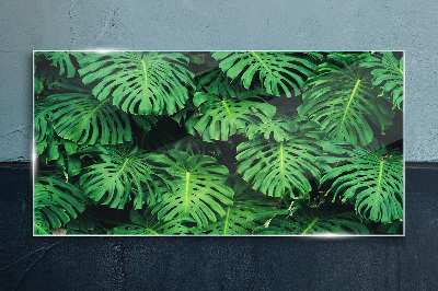 Tropical Leaf Mosaic Glass art print