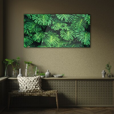 Tropical Leaf Mosaic Glass art print