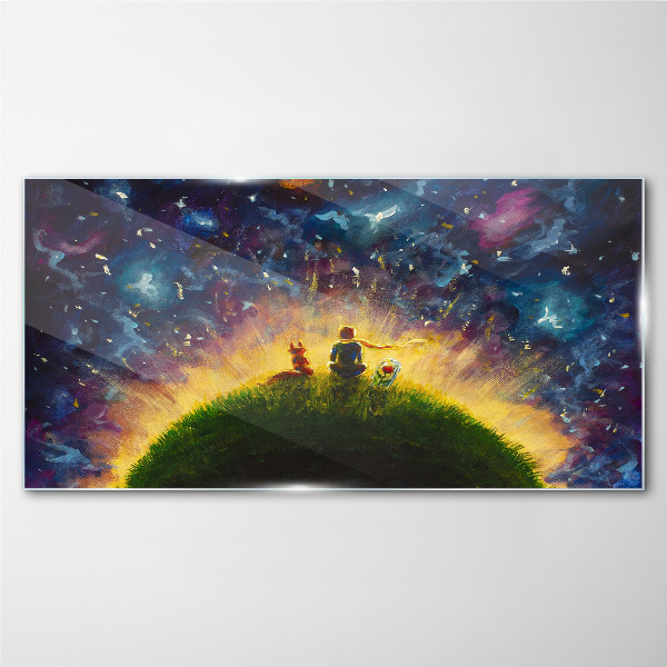 Space journey in the sunlight Wall art on glass