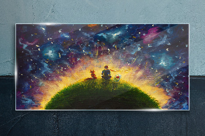Space journey in the sunlight Wall art on glass