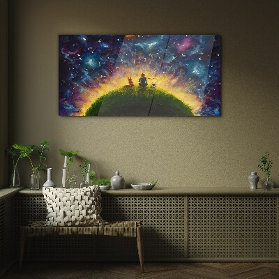 Space journey in the sunlight Wall art on glass