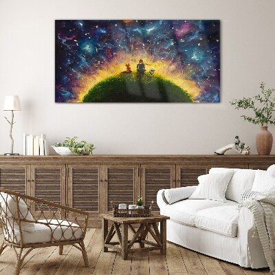 Space journey in the sunlight Wall art on glass