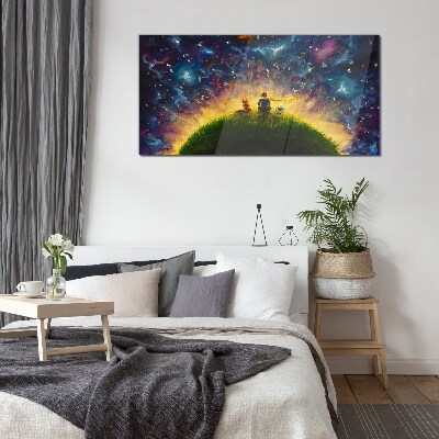 Space journey in the sunlight Wall art on glass
