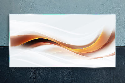 Waves of warm tones Glass art print