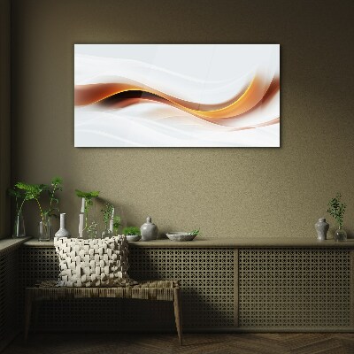 Waves of warm tones Glass art print