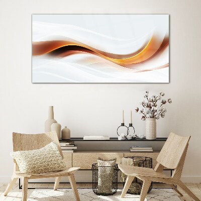 Waves of warm tones Glass art print
