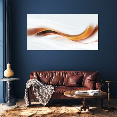 Waves of warm tones Glass art print
