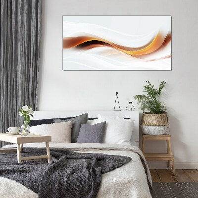 Waves of warm tones Glass art print