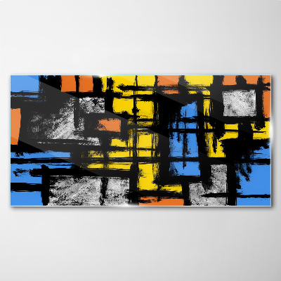 Abstract composition of colors Wall art on glass