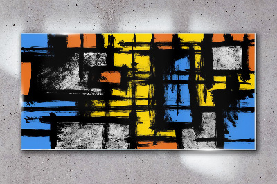 Abstract composition of colors Wall art on glass