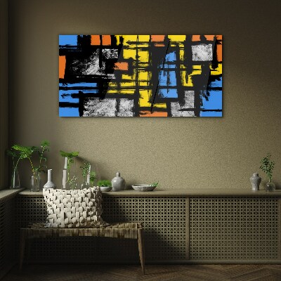 Abstract composition of colors Wall art on glass